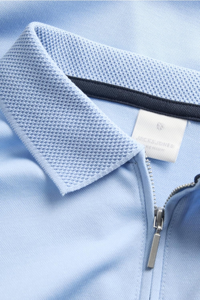 JPRRODNEY SS ZIP POLO STYD SS25 12286330 Chambray Blue